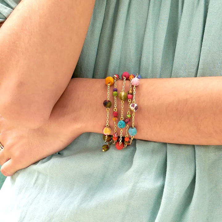 KANTHA SPRINKLED CHAINS BRACELET