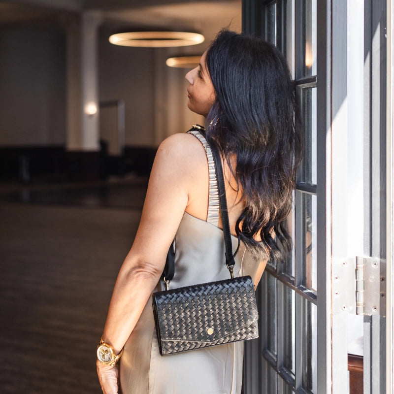 WOVEN LEATHER BELT-BAG + CROSSBODY