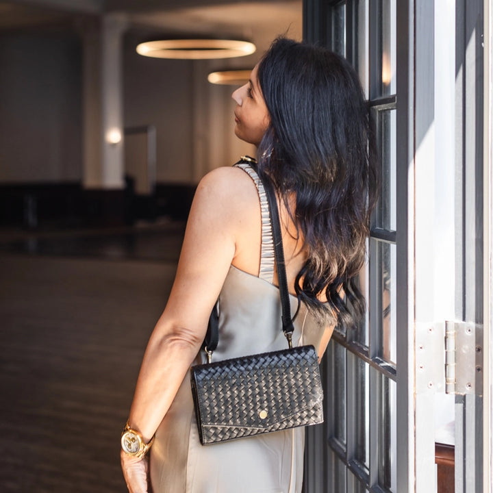 WOVEN LEATHER BELT-BAG + CROSSBODY