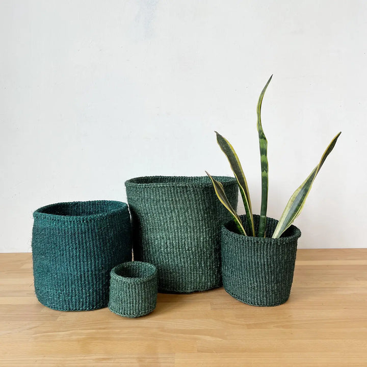 FOREST GREEN STORAGE/PLANTER  BASKET