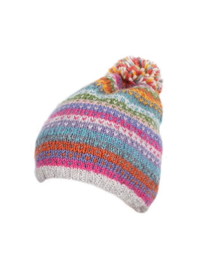 HAND KNITTED BOBBLE BEANIE: COZY SWEATER