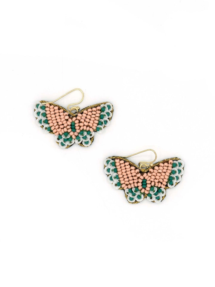 BEADED BUTTERFLY EARRINGS