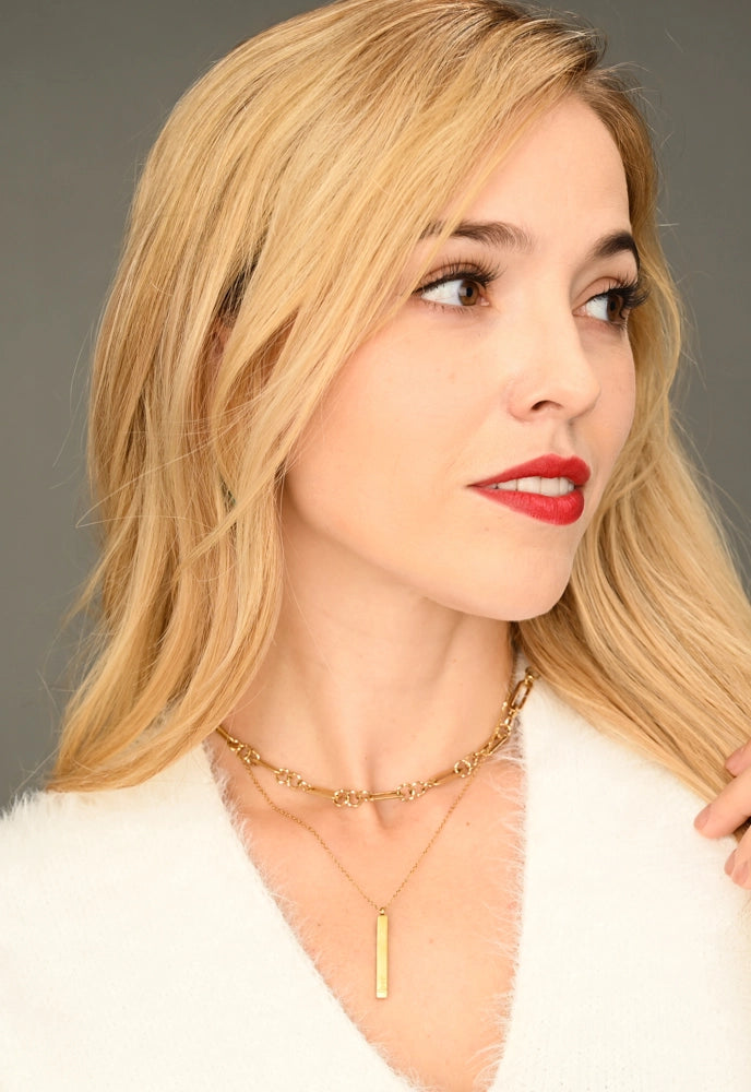 GLITTERING GARLAND GOLD CHAIN NECKLACE