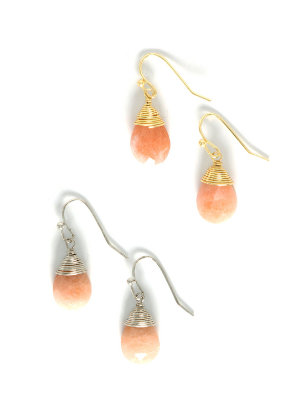 PINK CHALCEDONY DANGLE EARRINGS