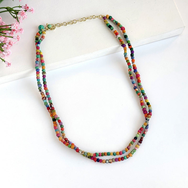 TINY KANTHA BEAD NECKLACE