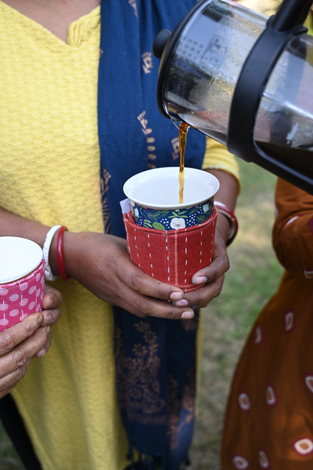 KANTHA COFFEE COZY SLEEVE