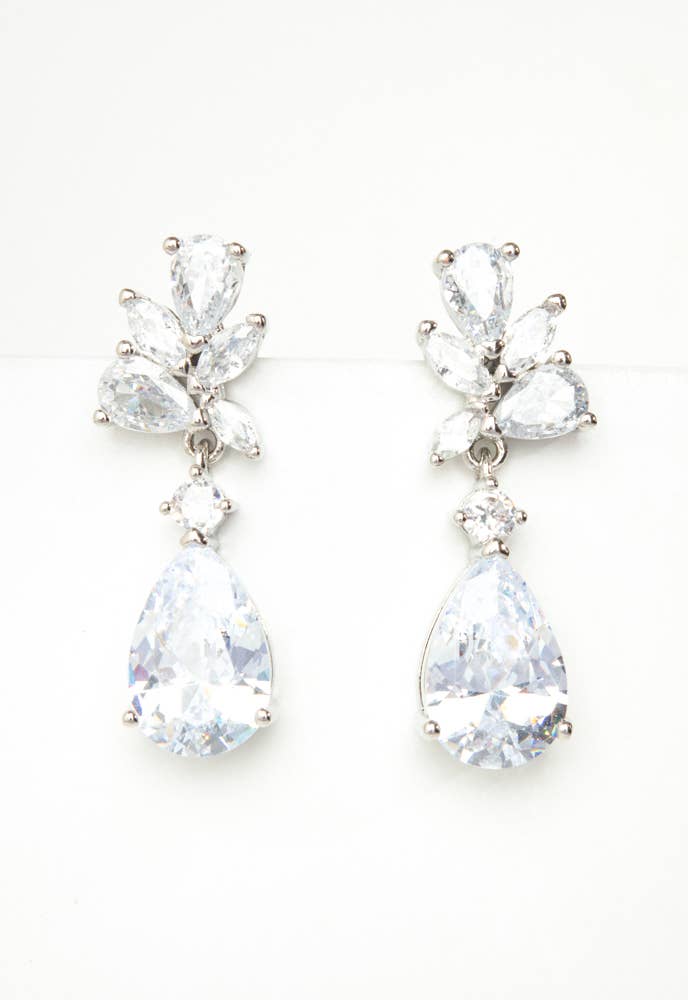 GLITTERING GARLAND ZIRCON DROP EARRINGS