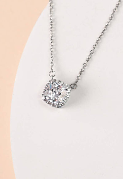 FOREVER CUSHION CUT ZIRCON NECKLACE