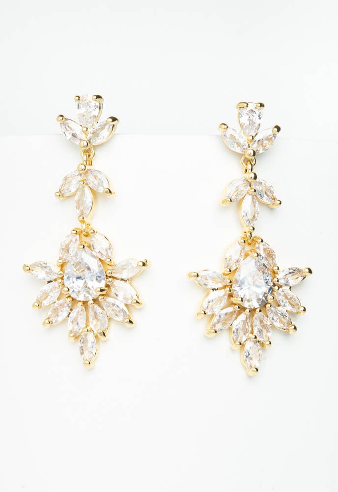 CHANDELIER ZIRCON EARRINGS
