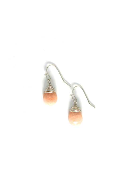 PINK CHALCEDONY DANGLE EARRINGS