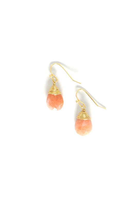 PINK CHALCEDONY DANGLE EARRINGS