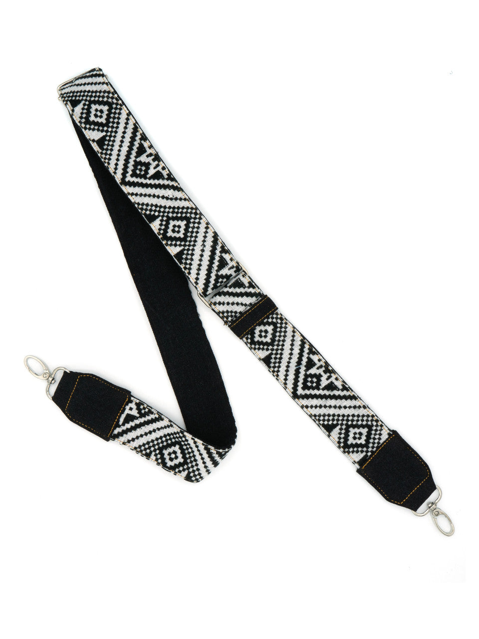 BLACK+WHITE+DENIM WOVEN BAG STRAP