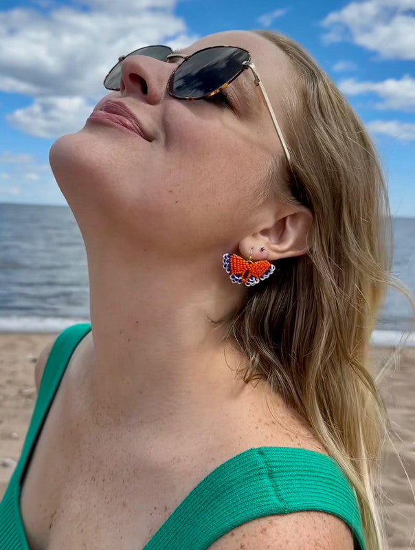 BEADED BUTTERFLY EARRINGS