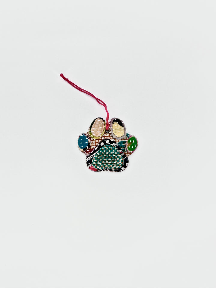 KANTHA DOG PRINT ORNAMENT