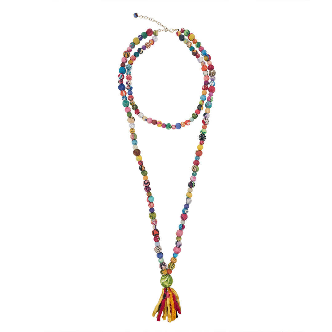 KANTHA HIGH LOW TASSEL NECKLACE