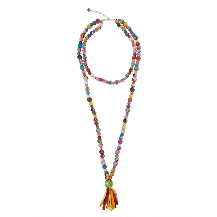 KANTHA HIGH LOW TASSEL NECKLACE