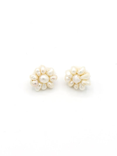 FRESHWATER PEARL FLORAL STUDS