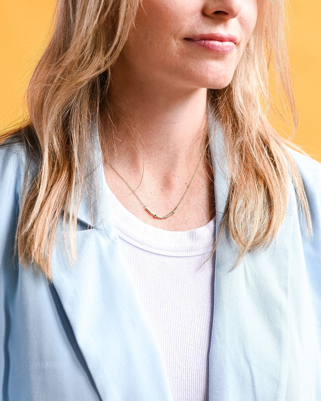 MORSE CODE GOLD NECKLACE: MAMA