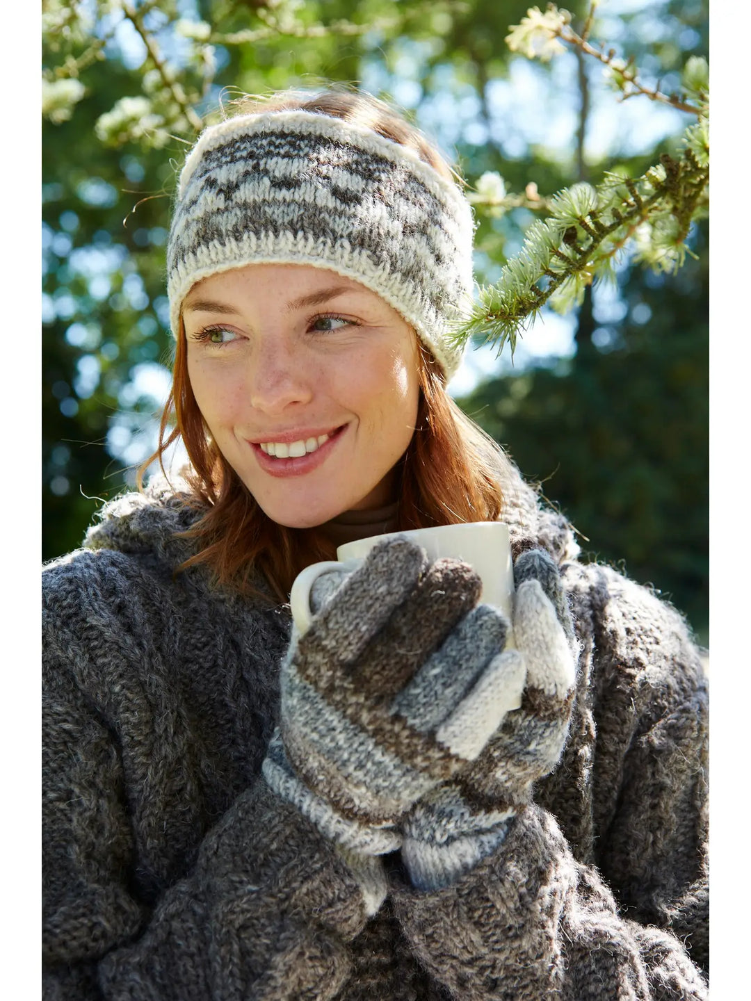 HAND KNITTED HEADBAND EAR WARMER: FAIRISLE NATURAL