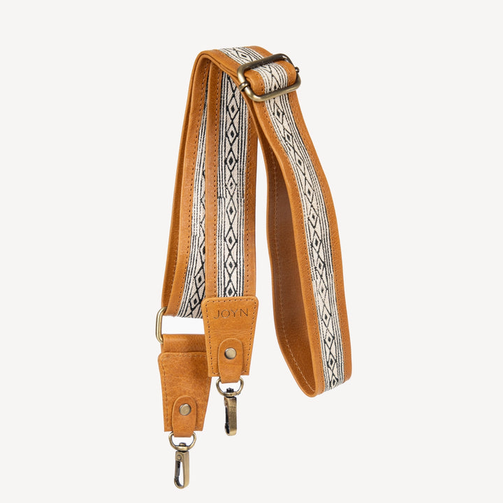 BLOCK PRINT & LEATHER BAG/CAMERA STRAPS