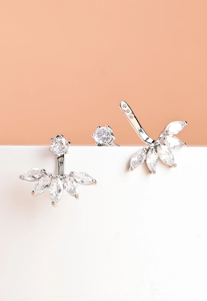 PLATINUM ZIRCON EAR JACKETS