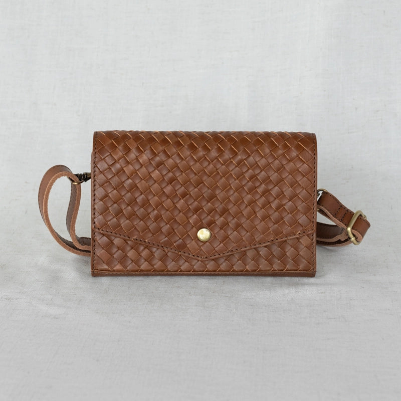 WOVEN LEATHER BELT-BAG + CROSSBODY