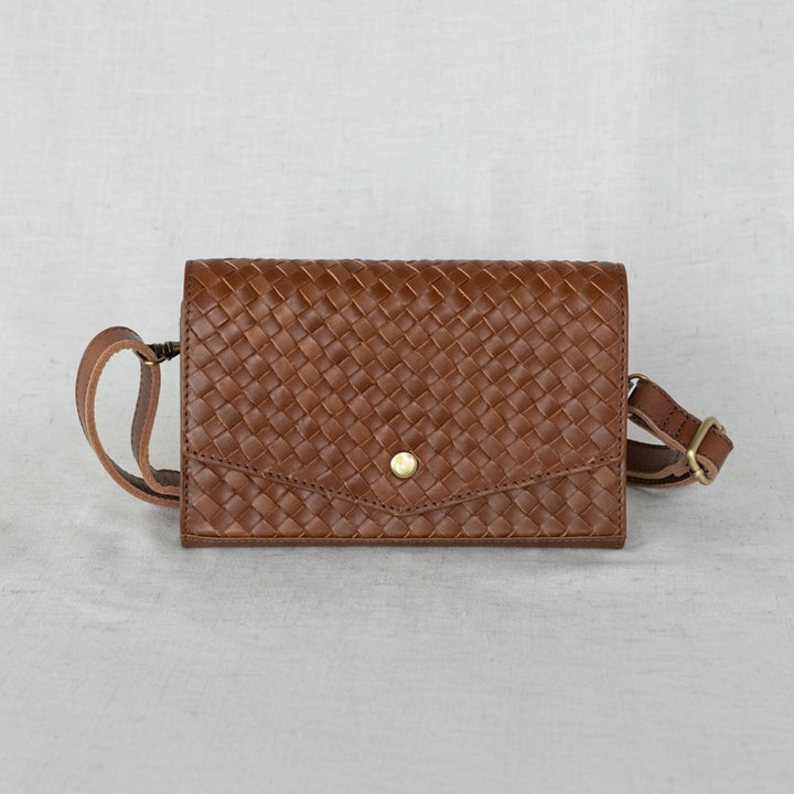 WOVEN LEATHER BELT-BAG + CROSSBODY