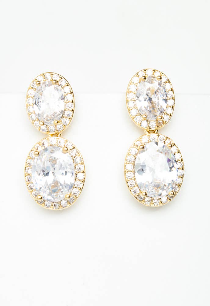 DIVINE CONNECTION GOLD & ZIRCON EARRINGS