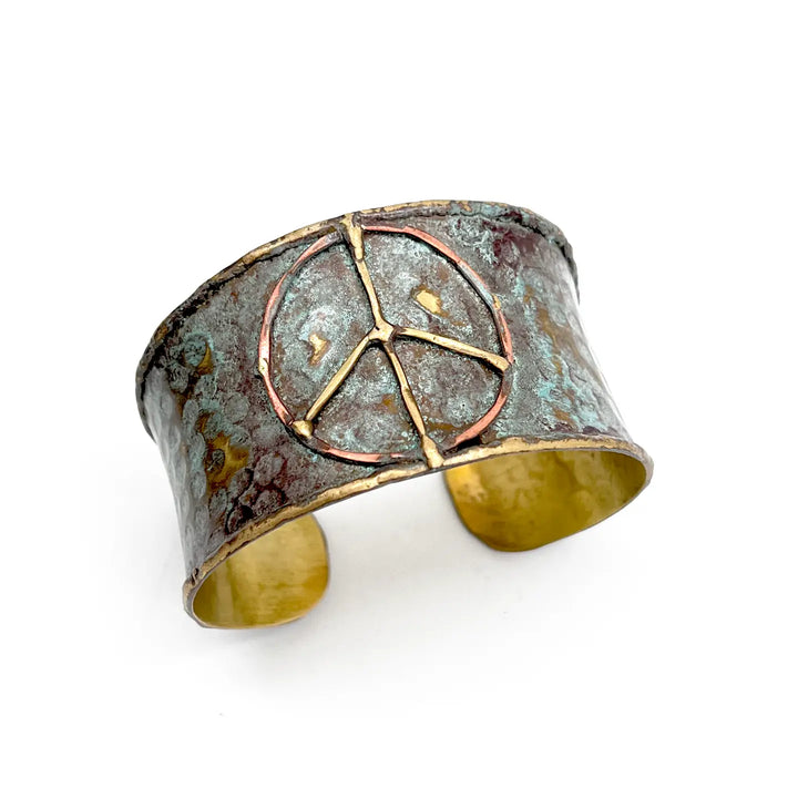 PEACE PATINA ADJUSTABLE CUFF BRACELET