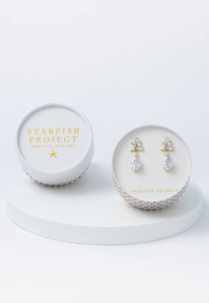 GLITTERING GARLAND ZIRCON DROP EARRINGS