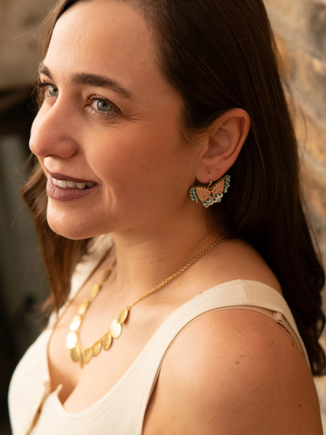 BEADED BUTTERFLY EARRINGS