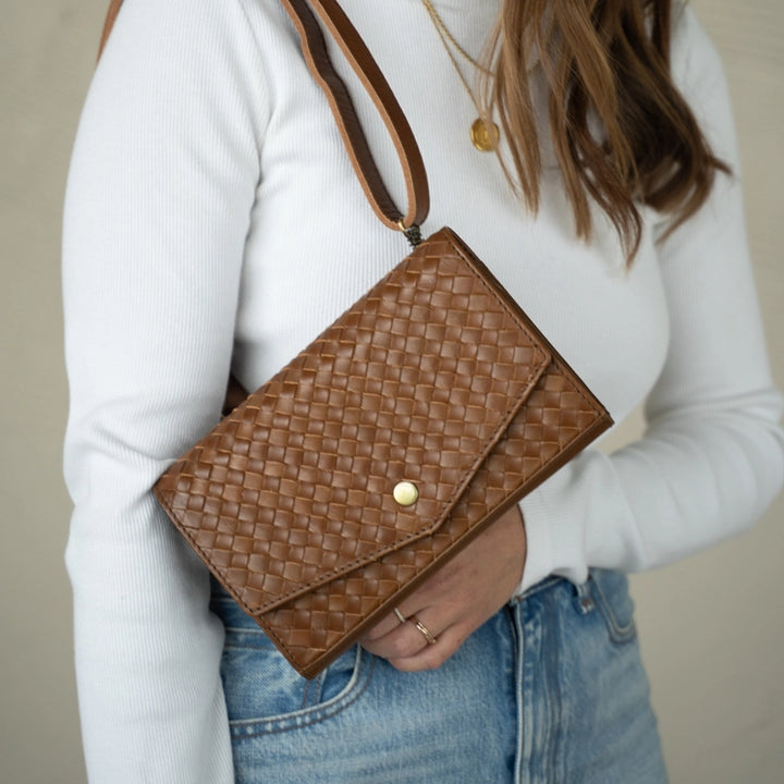 WOVEN LEATHER BELT-BAG + CROSSBODY