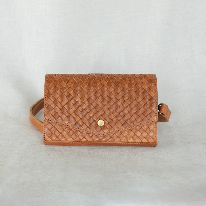 WOVEN LEATHER BELT-BAG + CROSSBODY