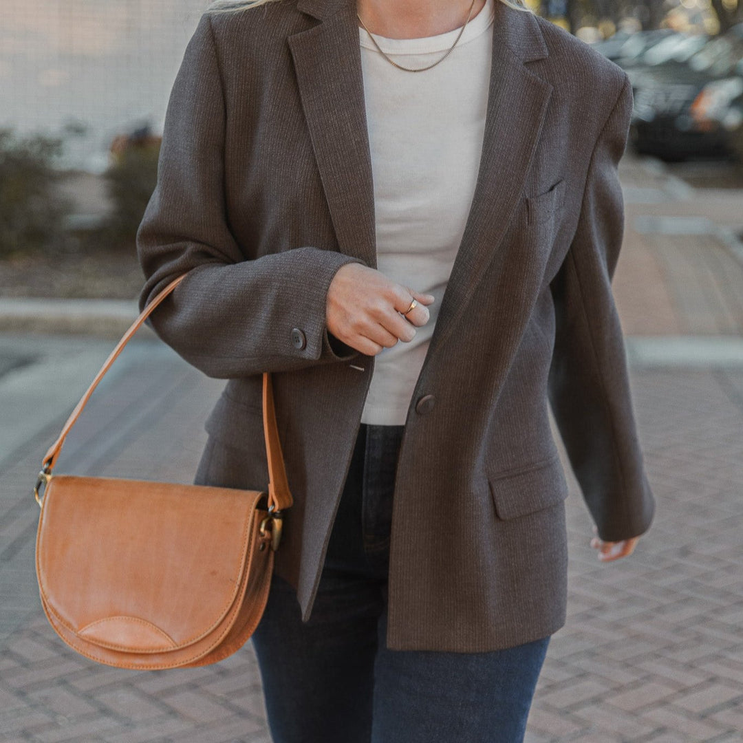 STELLA FULL GRAIN LEATHER SHOULDER BAG