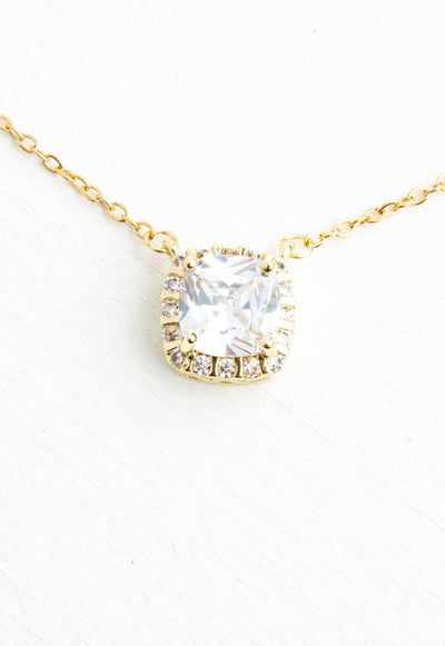 FOREVER CUSHION CUT ZIRCON NECKLACE
