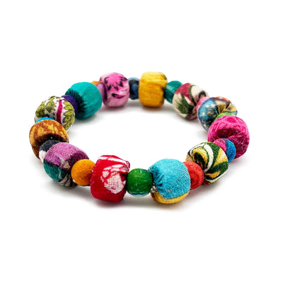 SQUARE ROUND BEAD KANTHA BRACELET