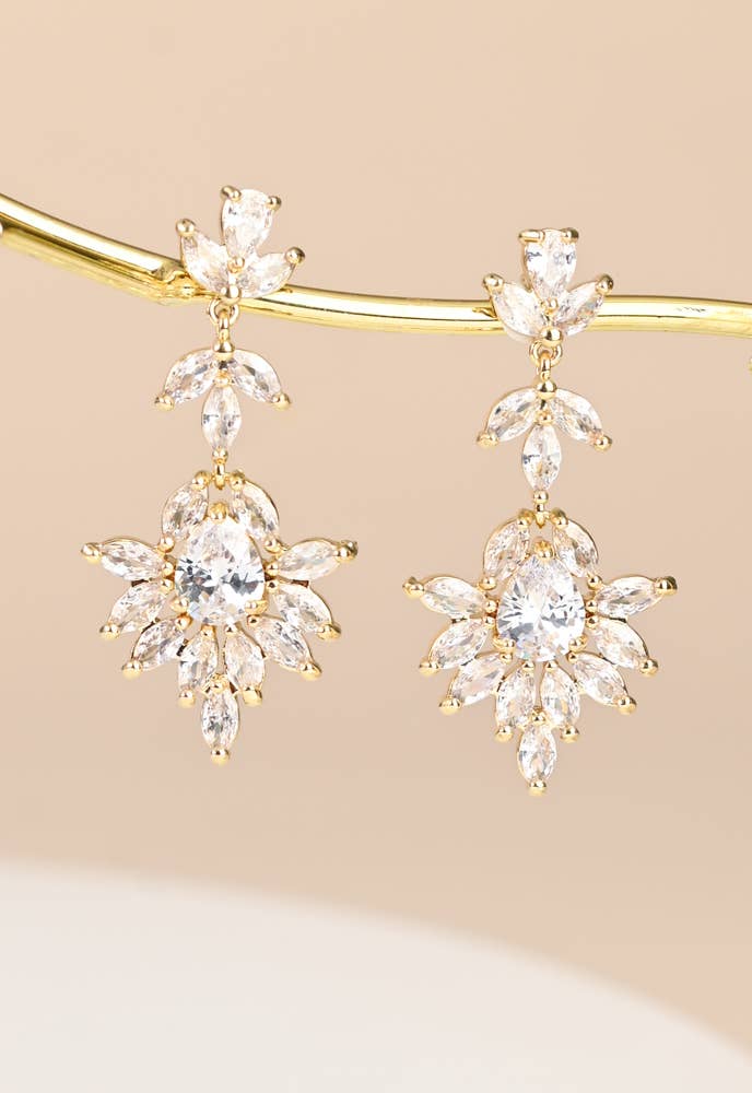 CHANDELIER ZIRCON EARRINGS