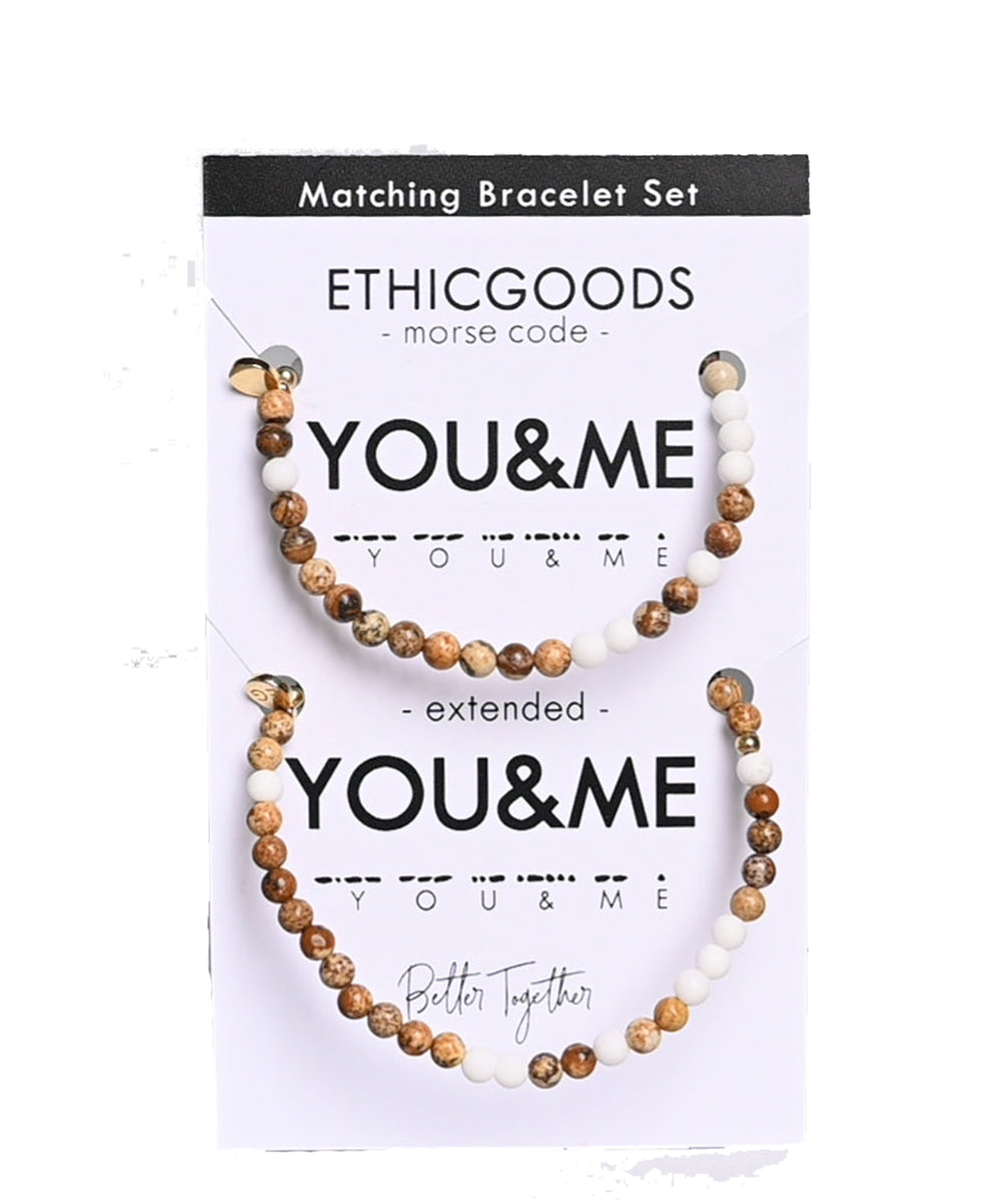 YOU & ME MORSE CODE MATCHING BRACELET SET