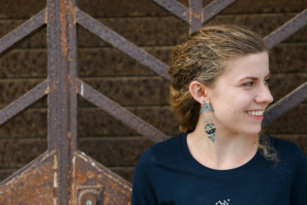 ZODIAC PAINTED BRASS EARRINGS