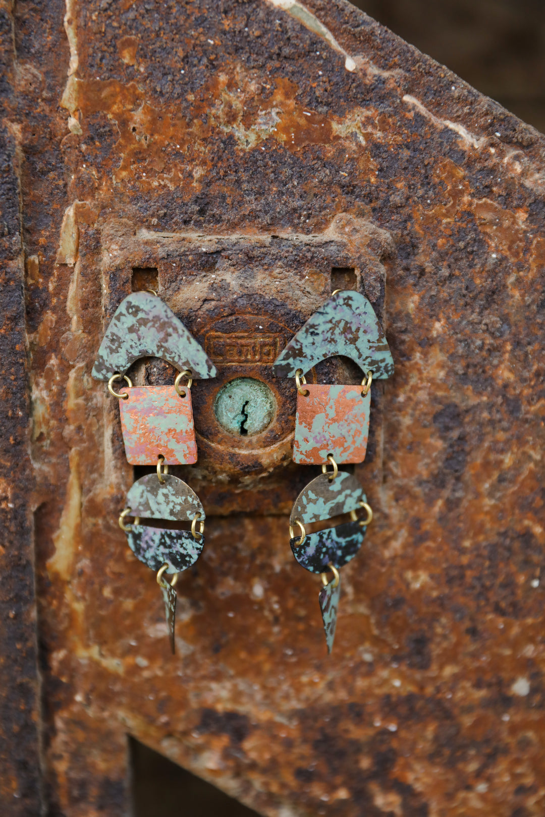 ZODIAC PAINTED BRASS EARRINGS