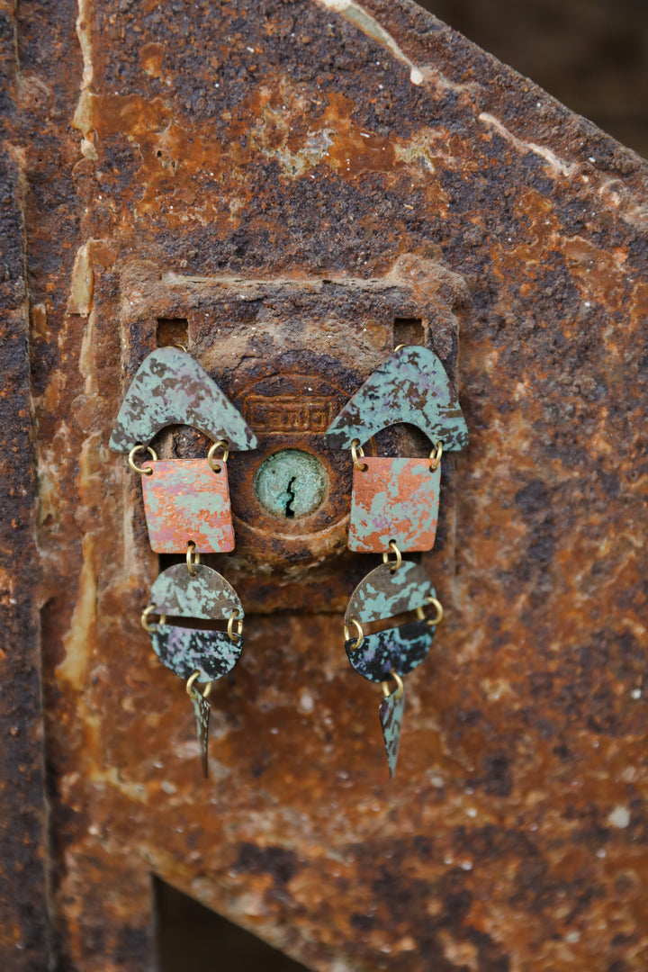 ZODIAC PAINTED BRASS EARRINGS