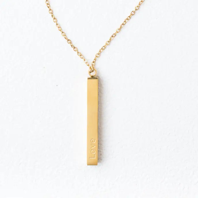 STARFISH FAITH HOPE LOVE BAR NECKLACE