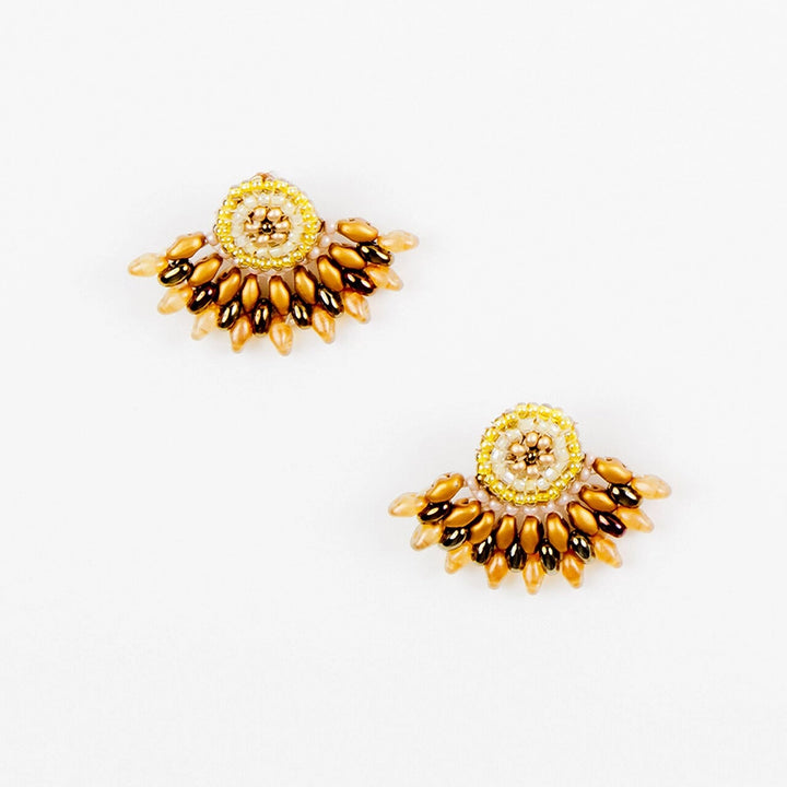 FEATHERED PLUME BOHO EAR JACKETS: GOLDEN GLOW