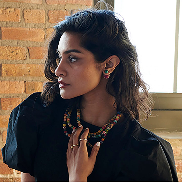 KANTHA BALL EAR JACKET EARRINGS