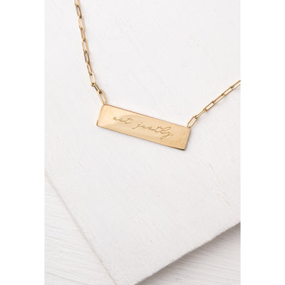 GIVE MERCY GOLD BAR NECKLACE