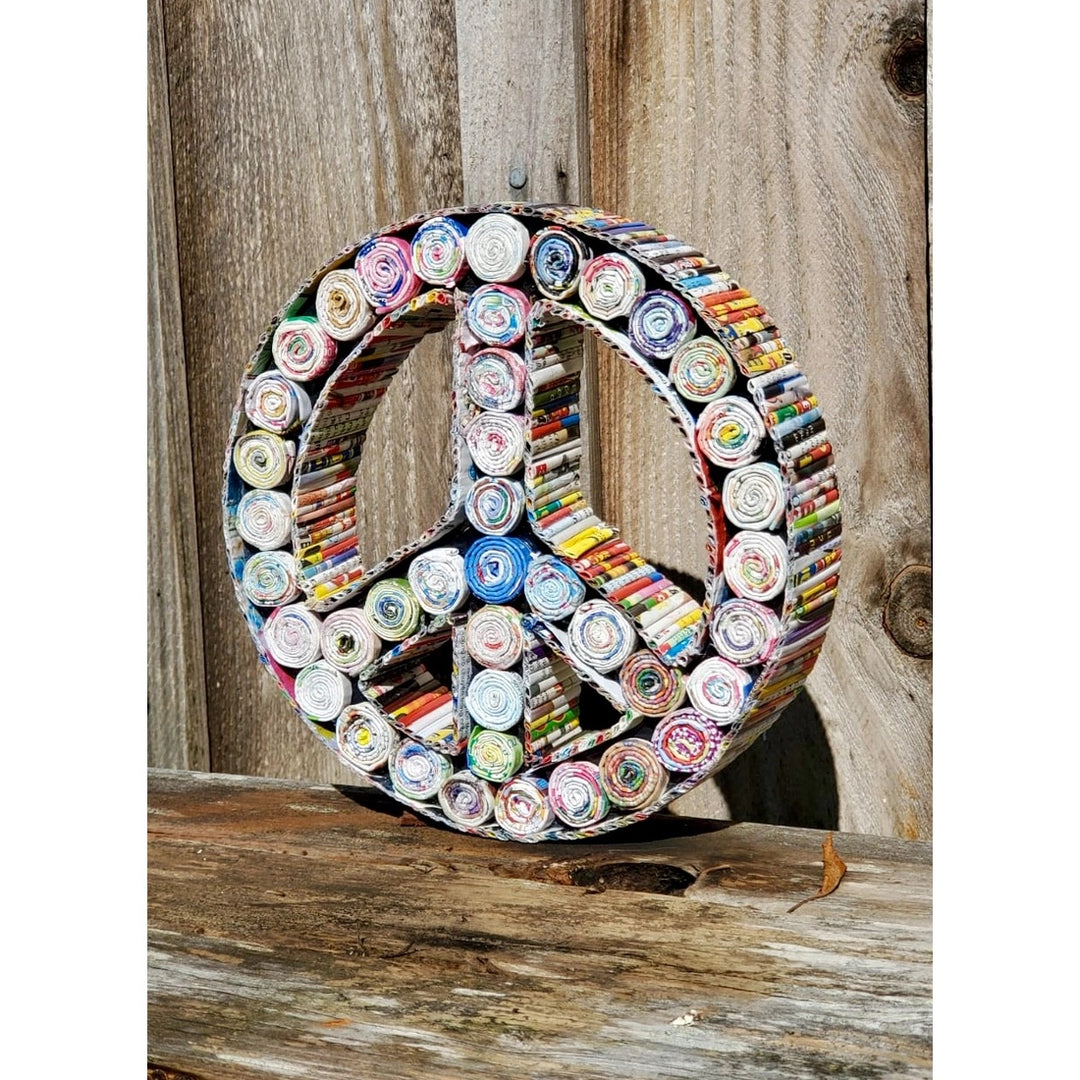 PEACE SIGN RECYCLED MAGAZINE