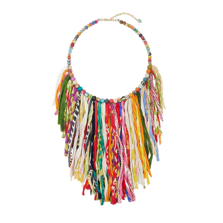 KANTHA FRINGE COLLAR NECKLACE