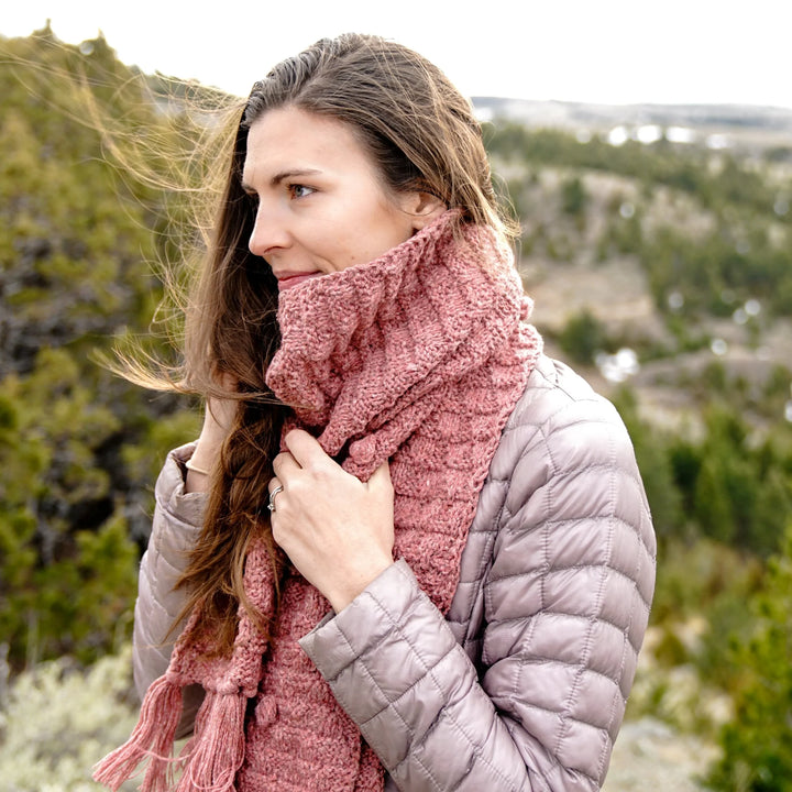 POM POM KNIT SCARF