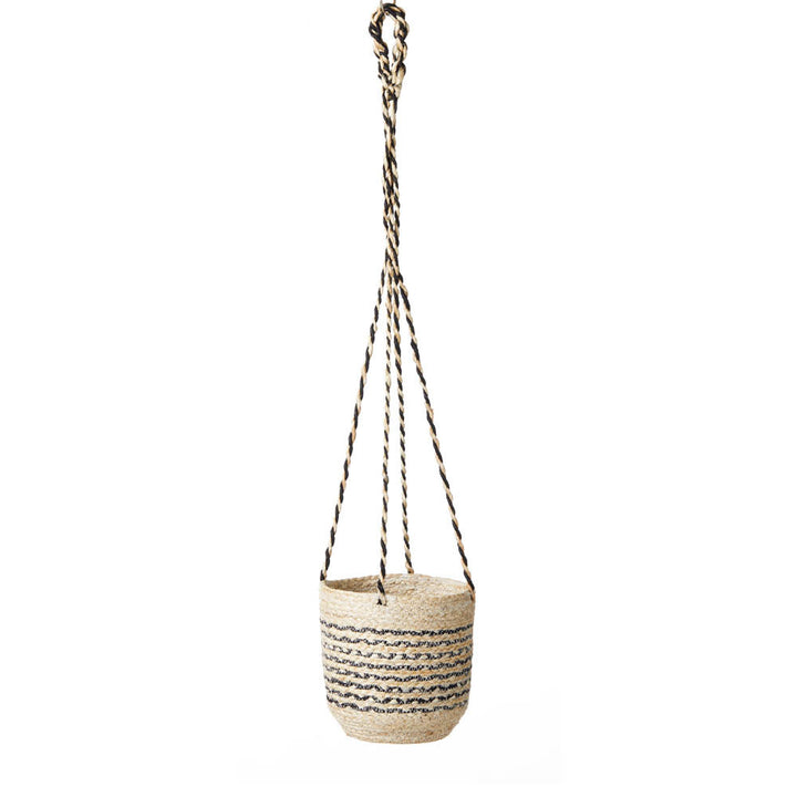 JUTE STRIPED HANGING BASKET