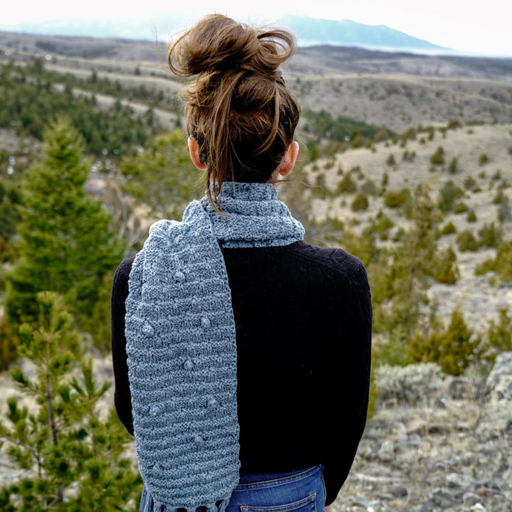 POM POM KNIT SCARF